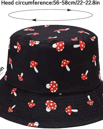 Malaxlx Unisex Bucket Hat Beach Sun Hat Aesthetic Fishing Hat for Men Women Teens, Reversible Double-Side-Wear