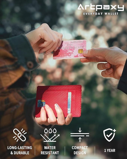 Artpaxy Slim Wallet for Men & Women, Minimalist Front Pocket Card Holder for Travel, RFID Blocking, Water Resistant Nylon Wallet for ID & Cash & Credit Card