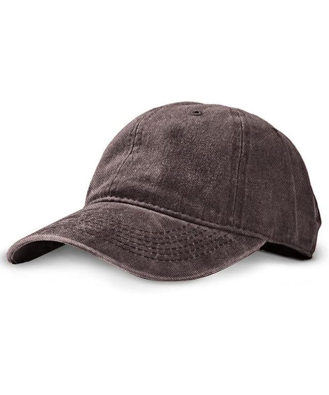 Unisex Vintage Washed Baseball Cap | Low Profile Soft Top Unstructured Cotton Baseball Cap | Adjustable Size Vintage Buckle