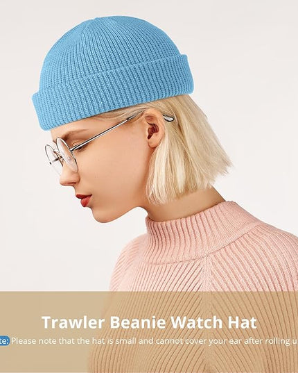 SATINIOR Trawler Beanie Watch Hat Roll-up Edge Skullcap Fisherman Beanie for Women Men