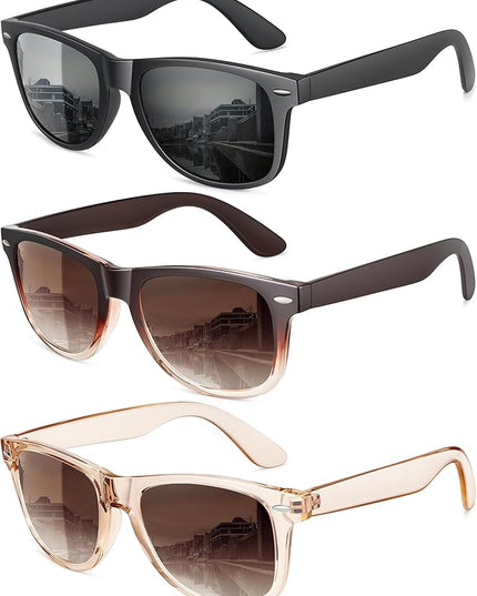 MEETSUN Polarized Sunglasses for Women Men Classic Retro Trendy Driving Sun Glasses UV400 Protection (3 Pack)