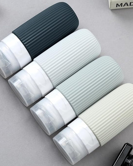 Travel Bottles for Toiletries, Tsa Approved 2oz Travel Bottles, BPA Free Leak Proof Travel Size Toiletry Containers, Refillable Travel Accessories with Toiletry Bag for Shampoo Liquid (4 Pack)