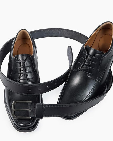 VATAN Men's Genuine Leather Casual Every Day Jeans Belts, Handmade Men Leather Belt with Gift Box