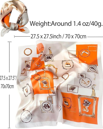 Dailyacc Hair Bandanas Scarf For Women Lightweight Fashion Neck Silk Satin Head Scarves For Sleeping Handbags Scarf