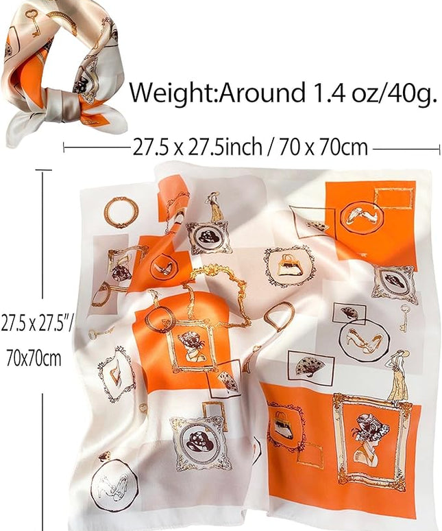 Dailyacc Hair Bandanas Scarf For Women Lightweight Fashion Neck Silk Satin Head Scarves For Sleeping Handbags Scarf