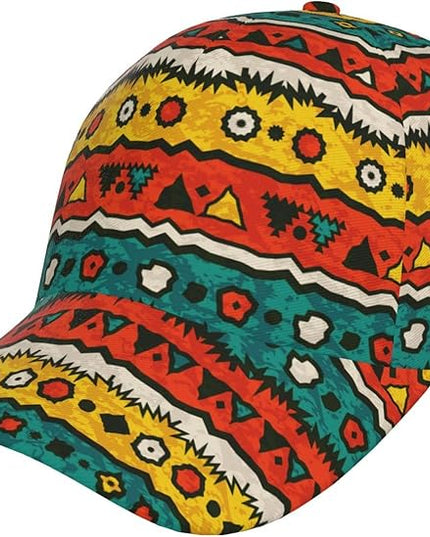 African Ethnic Tribal Style Baseball Cap for Men Women, Fashion Adjustable African Hat Casual Trucker Hats Sun Caps