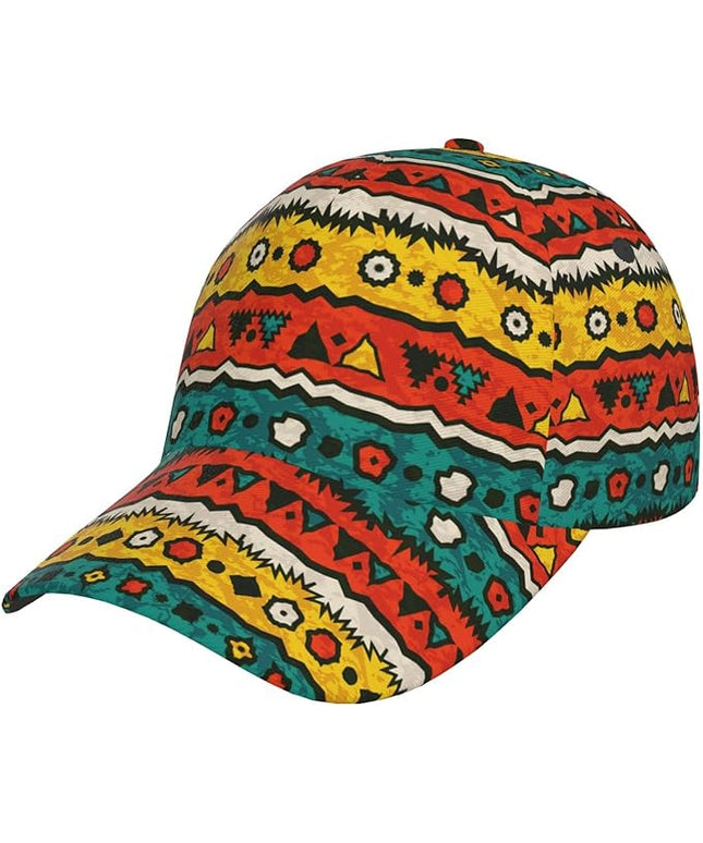 African Ethnic Tribal Style Baseball Cap for Men Women, Fashion Adjustable African Hat Casual Trucker Hats Sun Caps