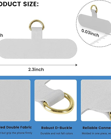 COCASES Phone Lanyard Tab, Phone Tether Tab 4 Pack Phone Strap Replacement Part Compatible for iPhone Samsung Smartphone (Grey x2)