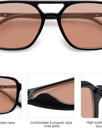 SOJOS Retro Aviator Sunglasses for Women Men,Trendy Rectangle Womens Mens Shades Sun Glasses SJ2202