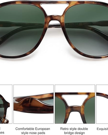 SOJOS Retro Polarized Aviator Sunglasses Womens Mens Classic 70s 80s Vintage Trendy Square Aviators SJ2174