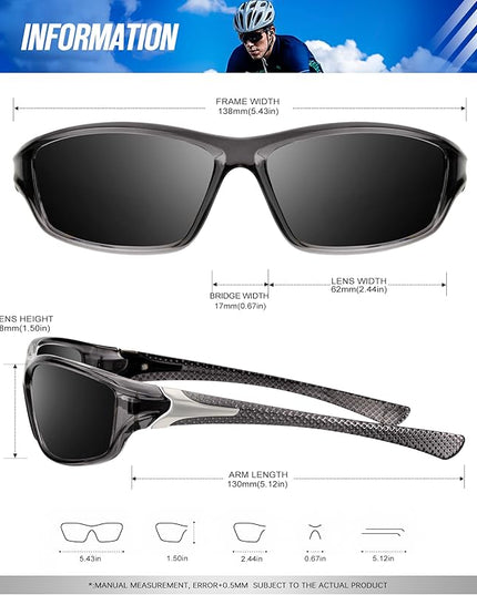 KALIYADI 4 Pack Polarized Sunglasses-Men Sports Sun-glasses: Mens Sunglasses UV Protection for Fishing Driving Cycling