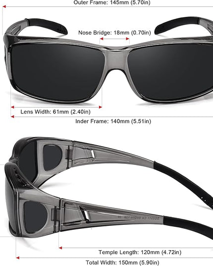 MEETSUN Fit Over Glasses Sunglasses for Men Women,Wrap Around Sunglasses Polarized UV400 Protection