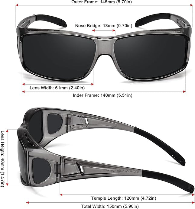 MEETSUN Fit Over Glasses Sunglasses for Men Women,Wrap Around Sunglasses Polarized UV400 Protection
