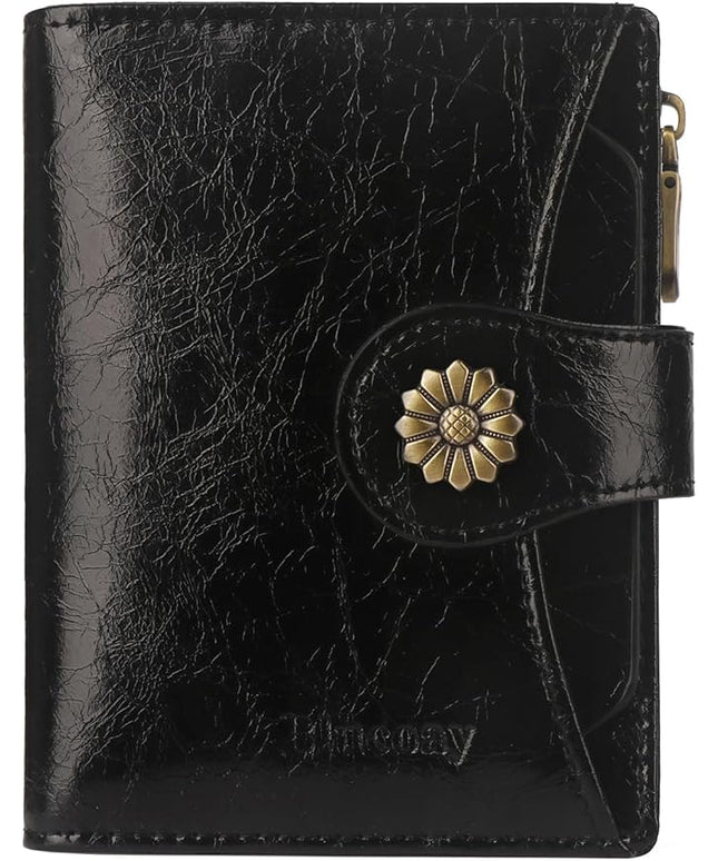 Blucoay Womens Wallet,RFID Blocking Wallet Women Soft Leather Bifold Small Wallets For Women Card Holder With Removable ID Window(black)
