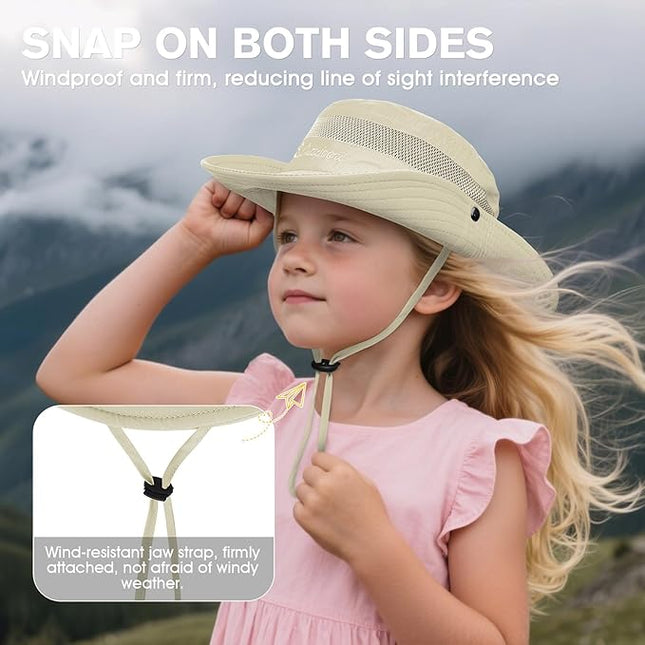 Century Star Outdoor Kids Sun Hat UPF 50+ Quick Dry Adjustable Bucket Hat Windproof Waterproof Beach Fishing Safari Hat
