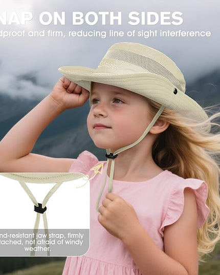 Century Star Outdoor Kids Sun Hat UPF 50+ Quick Dry Adjustable Bucket Hat Windproof Waterproof Beach Fishing Safari Hat