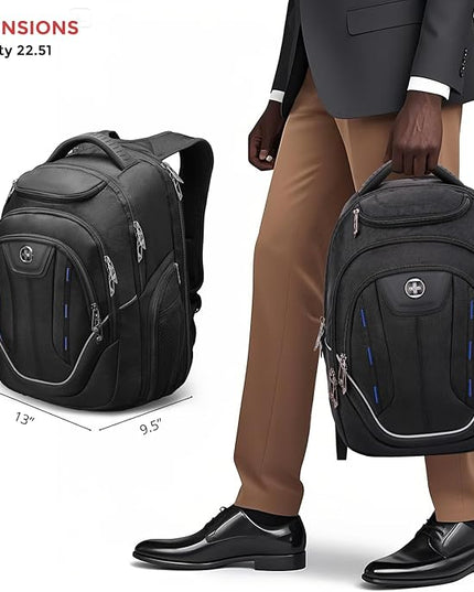Swissdigital Design TSA Business Laptop Backpack For Men,Travel Backpack With USB Charging Port,College Tech Backpacks With RFID Pockets Presents For Men Fits 15.6 Inch Computer | J16BT-1
