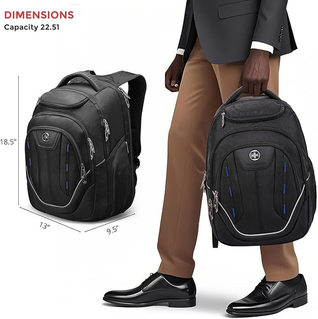 Swissdigital Design TSA Business Laptop Backpack For Men,Travel Backpack With USB Charging Port,College Tech Backpacks With RFID Pockets Presents For Men Fits 15.6 Inch Computer | J16BT-1