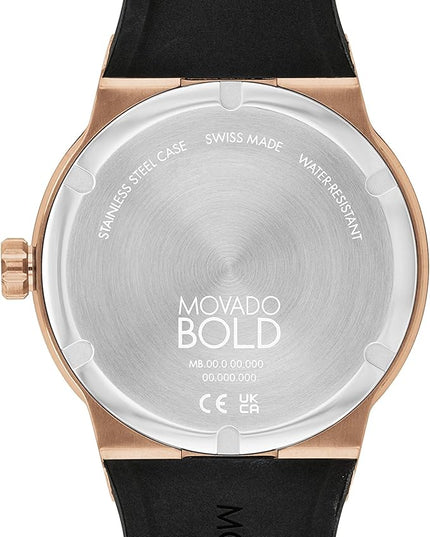 Movado Bold Fusion Men's Luxury Quartz Watch - Swiss Movement, Silicone Strap, Water Resistance 50 Meters (5ATM) - Classic Timepiece - Gift for Him - 42mm