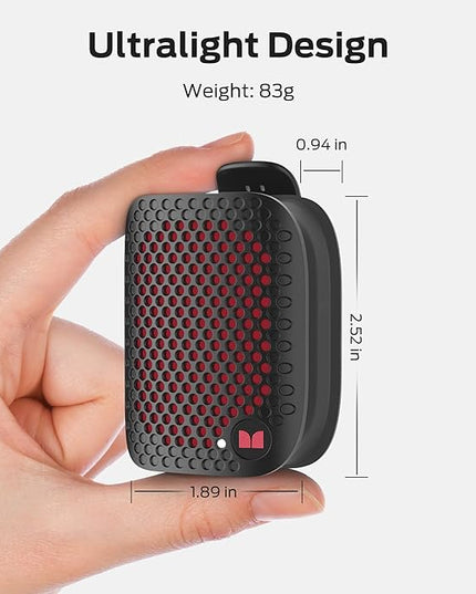 Monster Blaster Micro Wearable Bluetooth Speaker, Clip-On Wireless Small Portable Speaker with Built-in Mic (Non-Magnetic), IPX7 Waterproof, TWS, Hands-Free Music/Calls for Work/Cycling/Running, Black