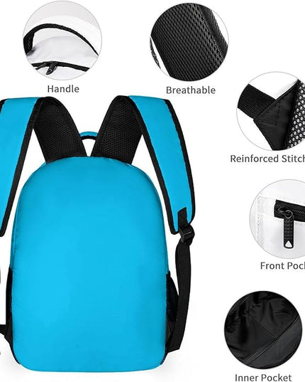 Fashion Lake Blue Backpack Lightweight Large Capacity Laptop Daybag for Travel Work