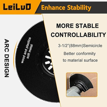 LEILUO 158 Pcs Multitool Blade Kits Cutting and Sandpaper Oscillating Tool Accessories Universal Oscillating Saw Blades with Storage Bag Compatible with DeWalt Makita Dremel and More