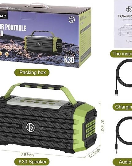 Portable Bluetooth Speaker 120W Peak 80W Wireless Speakers, TWS Pairing, Deep Bass, Hi-Fi Loud Speaker, IPX6 Waterproof, DSP Sound Boombox for Outdoor, Camping, Party, Beach