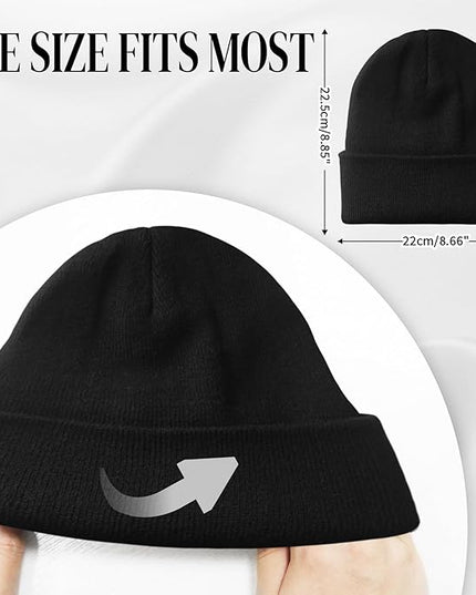 PFFY 2 Packs Womens Satin Lined Beanie Hat Silk Lining Winter Hats Beanies for Women Soft Slouchy Beanie Skull Cap
