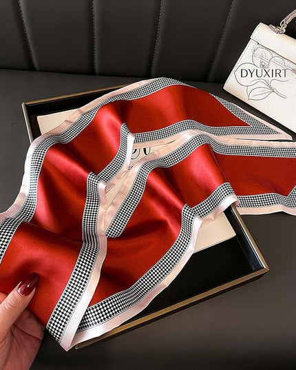 Head Scarf Purse Handle Neck Satin Hair Scarfs For Bag Lightweight Silky Long Thin Women's Fashion Scarves 59 * 5.9”