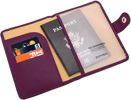 ZOPPEN Passport Holder Women, Passport Cover Travel Wallet Rfid Blocking Passport Wallet Cover Case Travel Essentials Document Organizer, Grape Purple