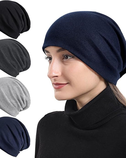 Senker Fashion Slouchy Beanie Hats for Women Men, Chemo Headwear Cotton Beanies Soft Lightweight Chemo Skull Cap Elastic