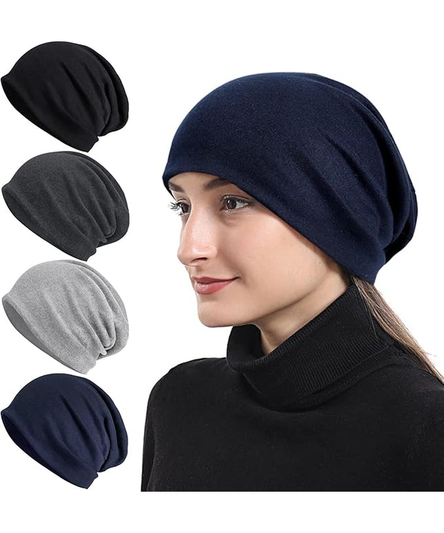 Senker Fashion Slouchy Beanie Hats for Women Men, Chemo Headwear Cotton Beanies Soft Lightweight Chemo Skull Cap Elastic