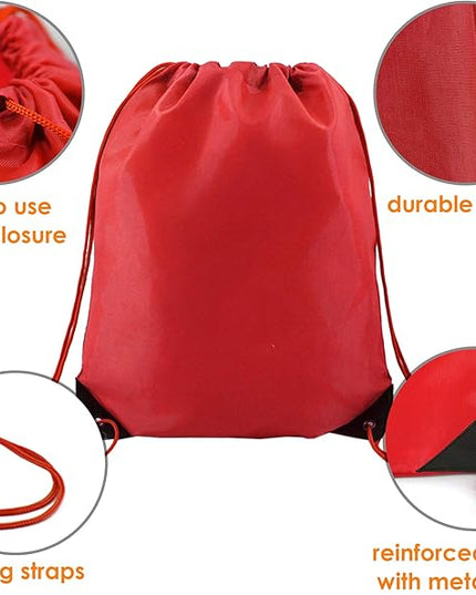 BeeGreen Drawstring Backpack Bags 20,30,50 Packs Reflective String Bags for Gym Sport Trip Cinch Sack DIY for Women Men