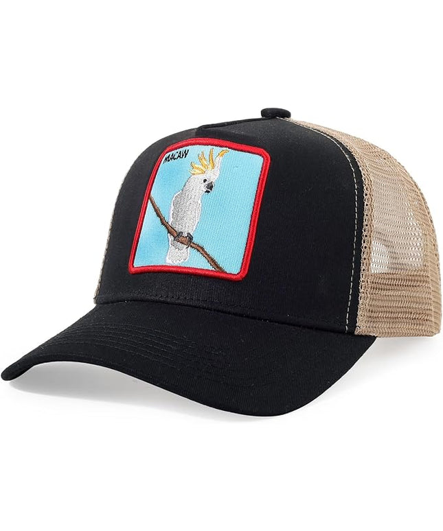 Classic Unisex Various Animal Series Embroidery Farm Adjustable Mesh Snapback Trucker Hat