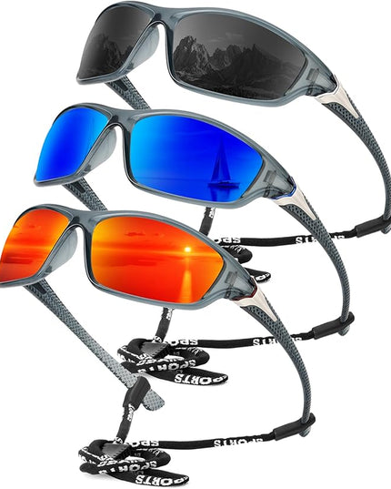 KALIYADI 4 Pack Polarized Sunglasses-Men Sports Sun-glasses: Mens Sunglasses UV Protection for Fishing Driving Cycling