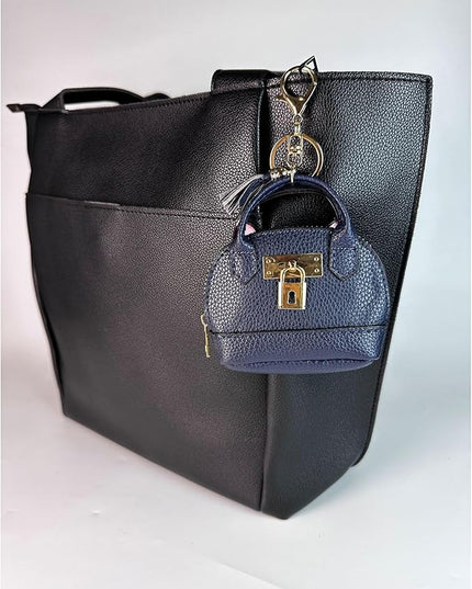 Plinvo Cute Genuine Leather Keychain Coin Purse for Women with Tassels Mini Change Pouch Brown (Royal Blue)