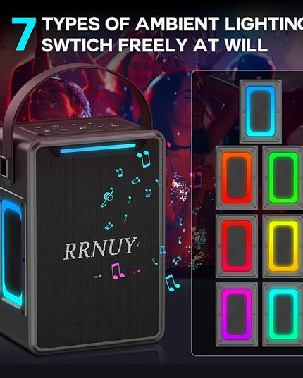 Portable Bluetooth Speaker 60W IPX6 Waterproof Wireless Speakers with Deep Bass, TWS Pairing, DSP Stereo Sound, Led Light, Big Powerful Loud Outdoor Boombox for Home Party Camping Beach