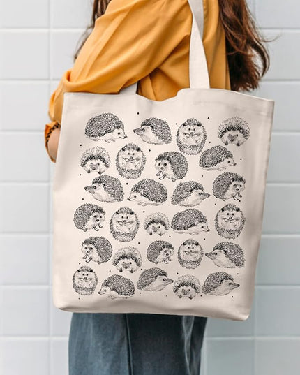 AUSVKAI Canvas Tote Bag Aesthetic for Women, Cute Reusable Cloth Cotton Bags for Shopping Beach Grocery