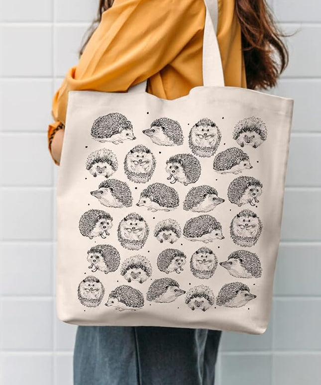 AUSVKAI Canvas Tote Bag Aesthetic for Women, Cute Reusable Cloth Cotton Bags for Shopping Beach Grocery
