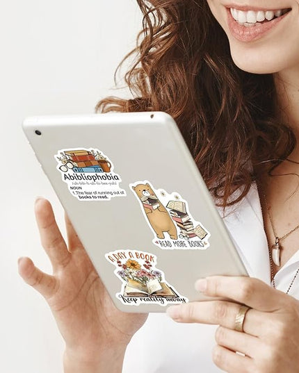 MiStar 110 PCS Book Stickers for Kindle, Bookish Reading Literary Quote Lover for Water Bottles Phone Case Laptops Gifts Decal Decor for Teens Women Adults Bookworm Readers