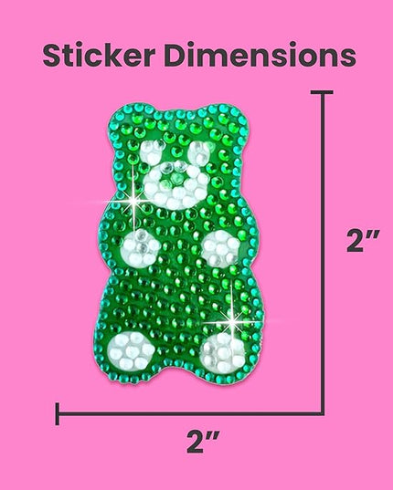 StickerBeans® Rhinestone Stickers - Sweets 4-Pack, 2” x 2” Each, Unique Sparkly Cut-to-Shape for Collecting, Trading, Decorating Laptops, Phone Cases, Scrapbooks - for Kids, Teens, & Adults