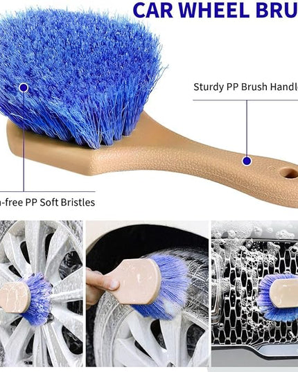 Wontolf 62'' Car Wash Brush with Long Handle Chenille Microfiber Car Wash Mop Mitt Kit Car Detailing Brush Cleaning Kit Window Squeegee Car Duster Drying Towels Tire Brush for Cars RV Truck Boat