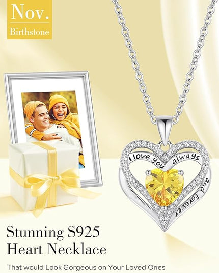 S925 Sterling Silver Necklace for Women, Wife Jewelry Rose Gold, Mom Birthday Valentines Mothers Day Gifts, Girlfriend Necklaces, Daughter Heart Jewel, Anniversary for Her