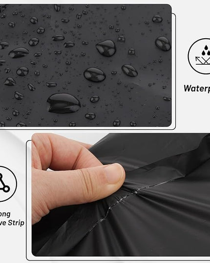 Compostable 10x15 inch Shipping Bags with Self Seal Waterproof Shipping Mailers with Eco Friendly Packaging Envelopes Supplies Mailing Bags BPI Certified Black, 50 Counts