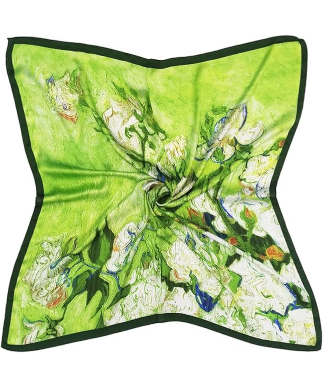 Julunar Silk Like Head Scarf for Women - Satin Large Hair Scarves - 35" Square Silk Hair Wrap for Sleeping with Gift Packed
