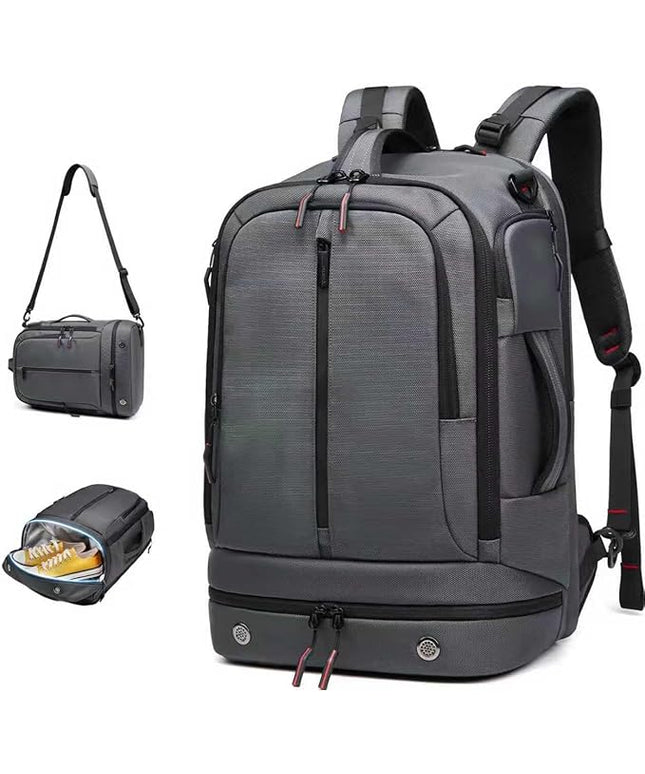 Somago 16 Inch Laptop Backpack Water Resistant Carry On Daypack Backpack Anti Theft Travel Rucksack Backpack with Shoe Compartment Shoulder Strap for Men Women, 33L (Grey)