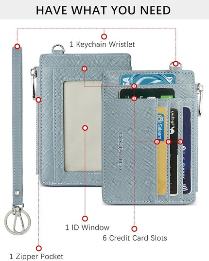 BOSTANTEN Small Wallet For Women RFID Leather Credit Card Holder Slim Wristlet Keychain Wallet With Zipper Pocket