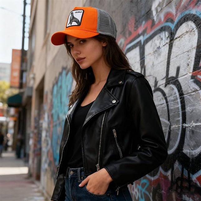 Classic Unisex Various Animal Series Embroidery Farm Adjustable Mesh Snapback Trucker Hat