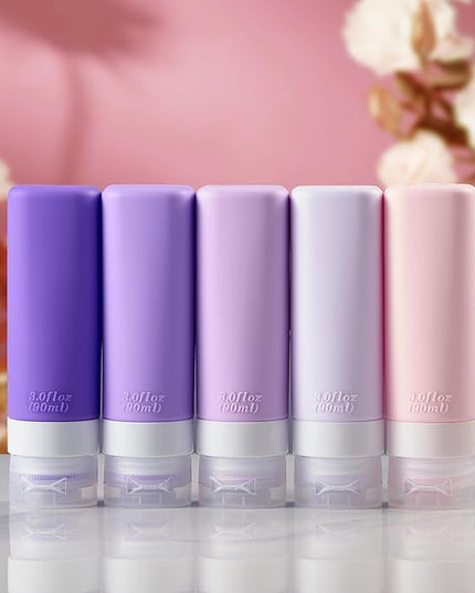 INSFIT Travel Bottles for Toiletries, TSA Approved 3oz Travel Size Toiletries, BPA Free Leak Proof Squeezable Silicone Tubes Travel Essentials for Shampoo Conditioner Lotion Soap