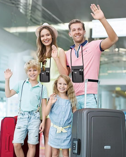 Travel Pouch Neck Wallet Family Passport Holder Organizer Case with RFID Blocking | RFID Blocking